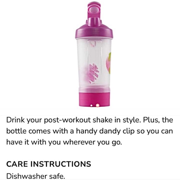 NIB FABFITFUN DRINK SHAKER BOTTLE BPA Free Blender Ball Built-In Storage - Picture 3 of 9